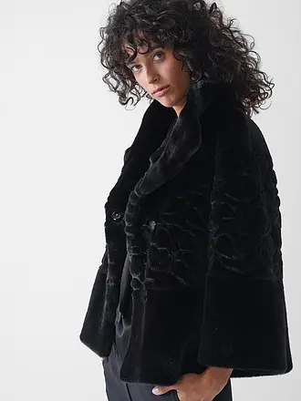 MARC CAIN | Veste aspect fourrure | schwarz